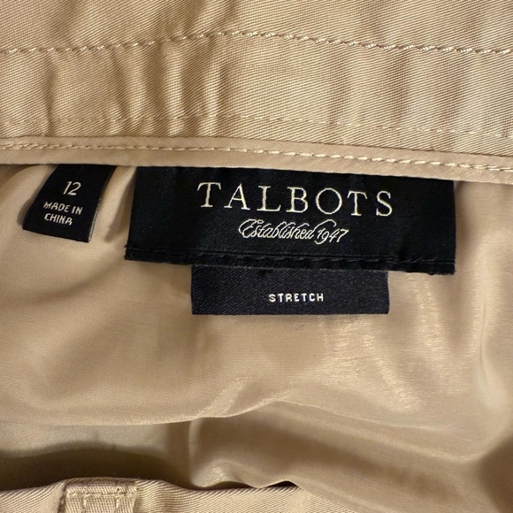 Talbots Classic Tan Button-Front Skirt - Picture 7 of 8